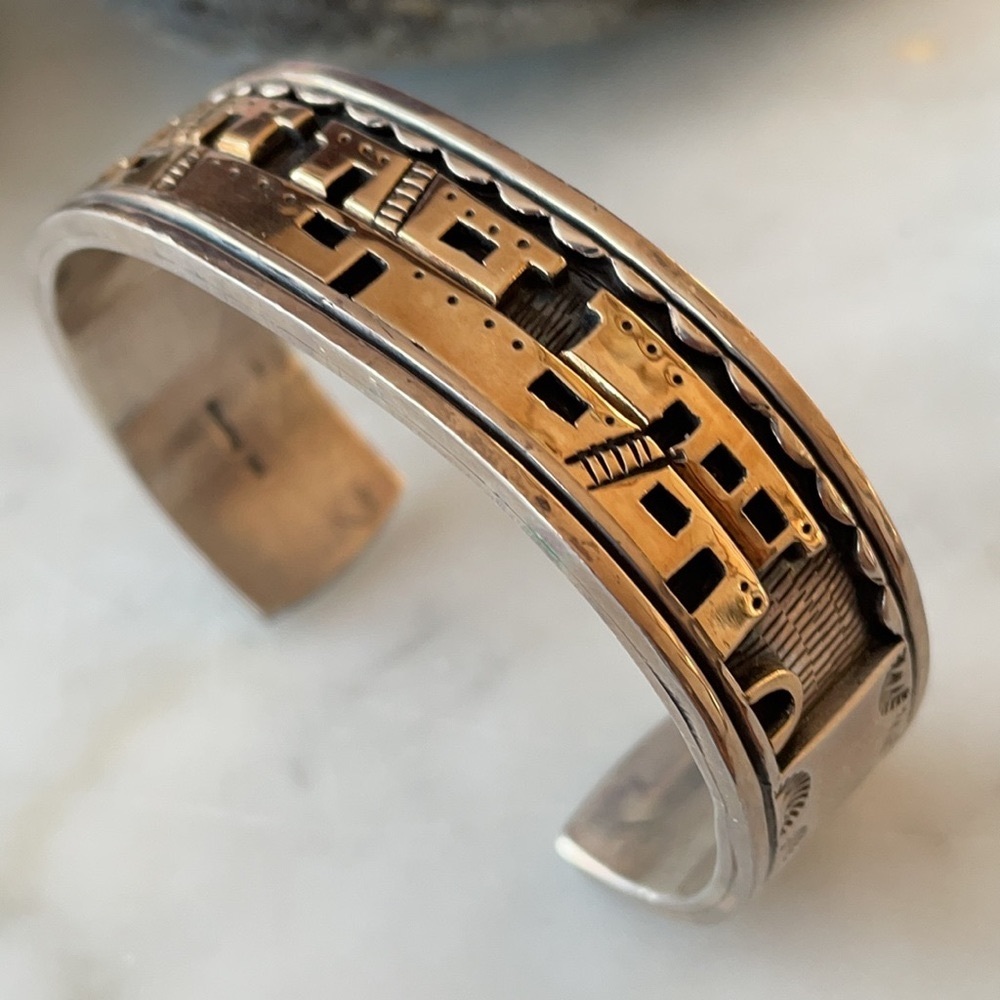 Vintage 14K Gold & Sterling Storyteller Bracelet - Picture 2 of 14